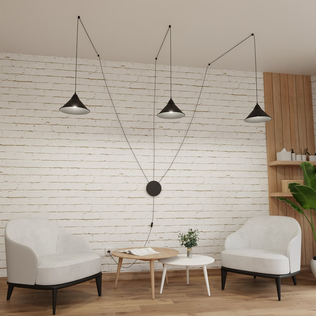 Loftlampe ABRAMO 3 - Sort - Nordic Unique
