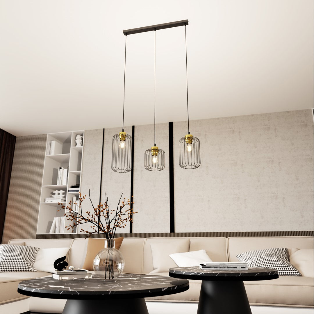 Loftlampe VANDER 3 - Sort / Guld - Nordic Unique