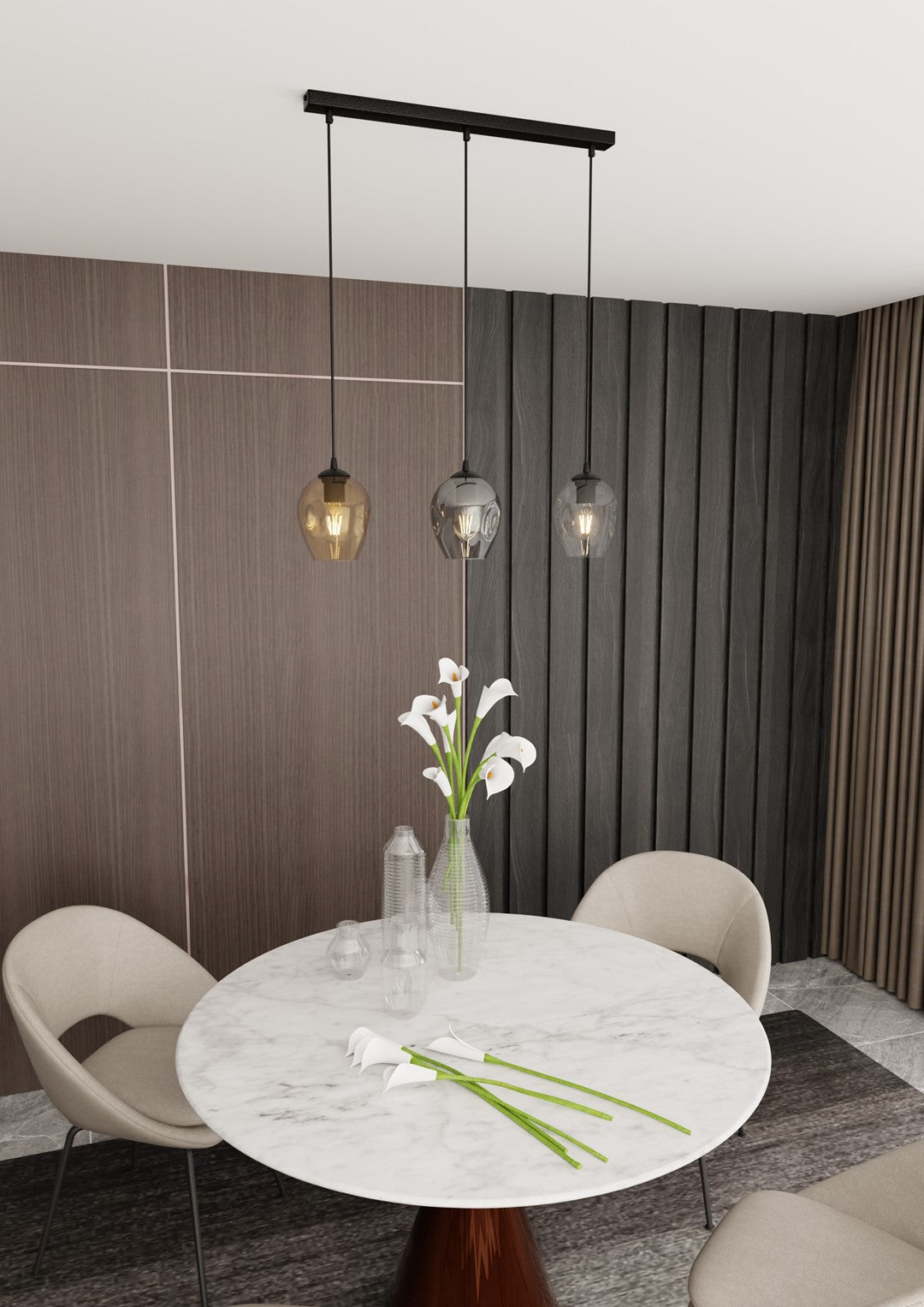 Loftlampe ISTAR 3 - Sort / Rav / Grafit - Nordic Unique