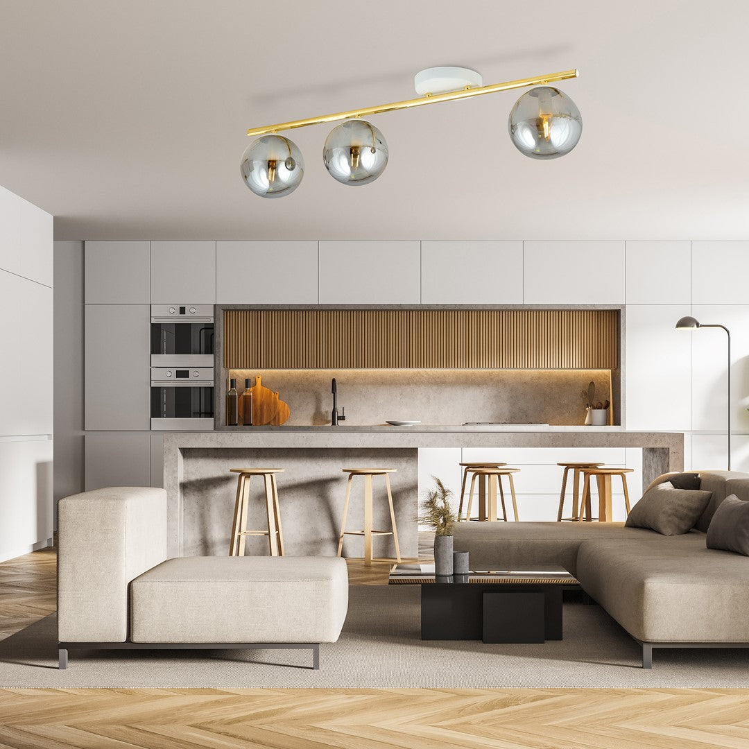 Loftlampe MONZA 3 - Grafit / Guld - Nordic Unique