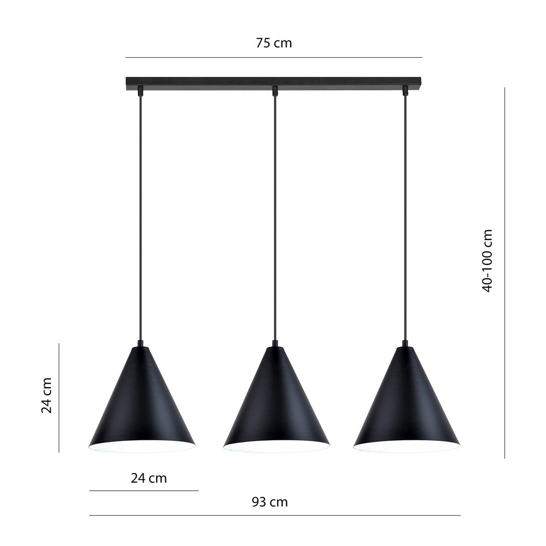Loftlampe REBEL 3 - Sort / Hvid - Nordic Unique