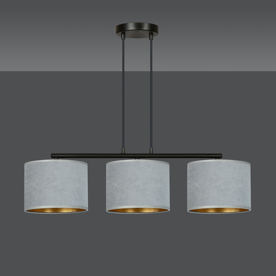 Loftlampe HILDE 3 - Sort / Grå / Guld - Nordic Unique