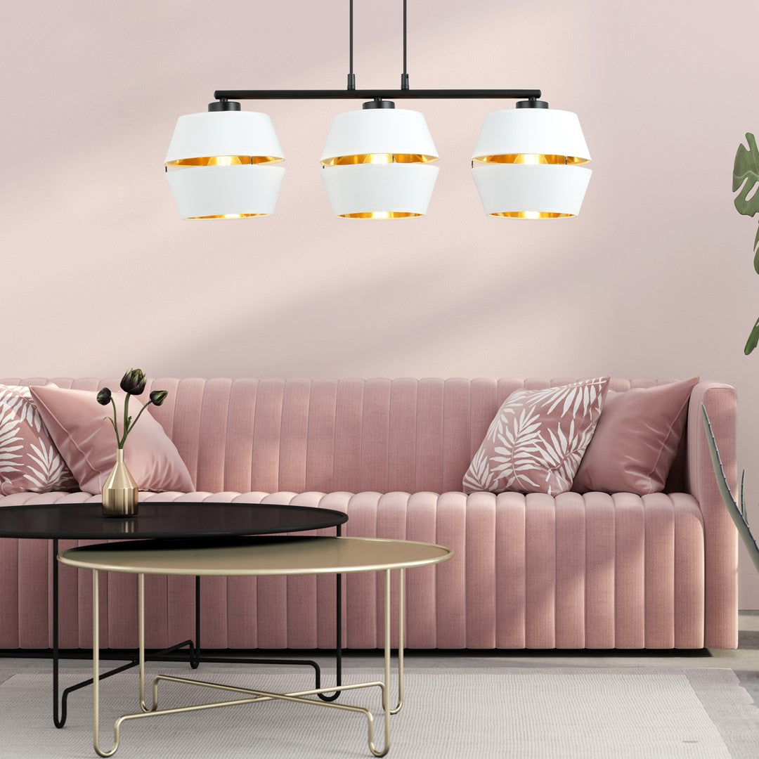 Loftlampe PIANO 3 - Sort / Hvid / Guld - Nordic Unique