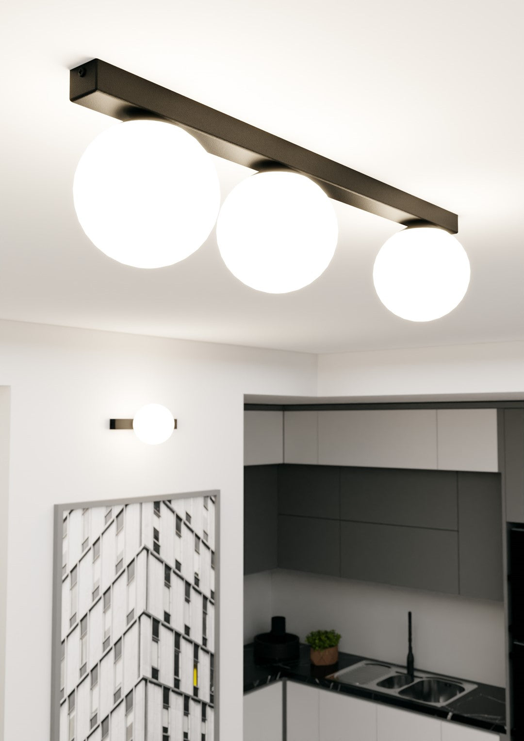 Loftlampe FIT 3 - Sort / Hvid - Nordic Unique