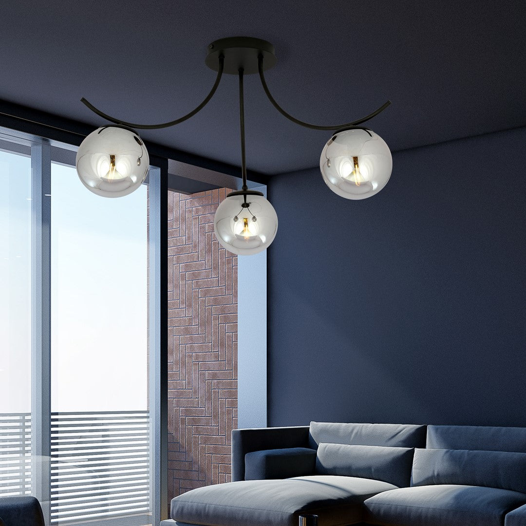 Loftlampe BOSTON 3 - Sort / Grafit - Nordic Unique