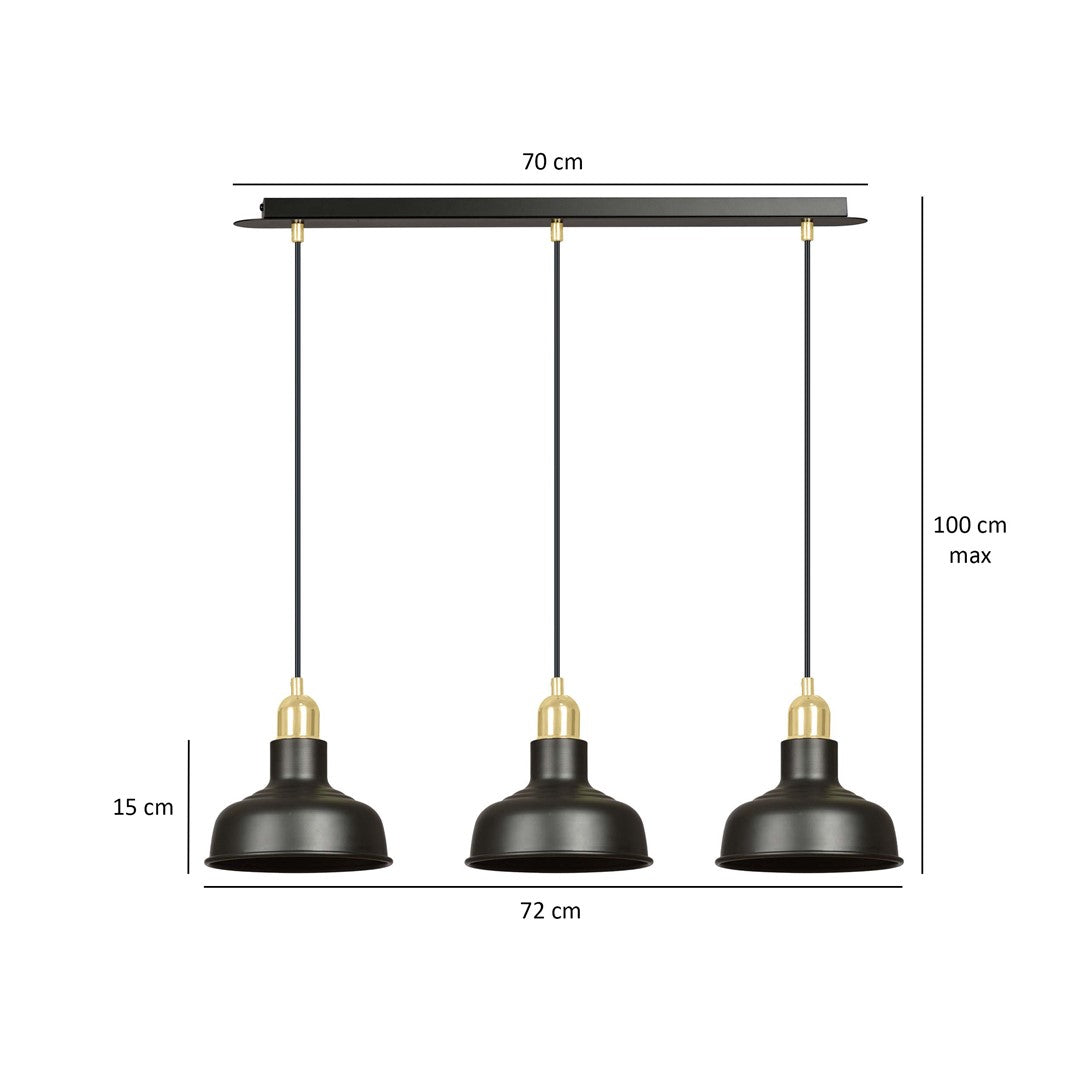 Loftlampe IBOR 3 - Sort / Guld - Nordic Unique