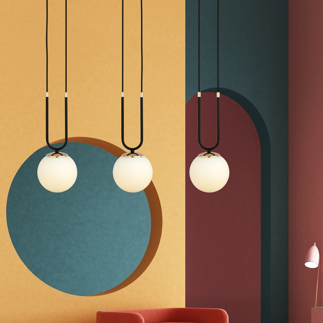 Loftlampe GLAM 3 - Sort / Hvid / Guld - Nordic Unique