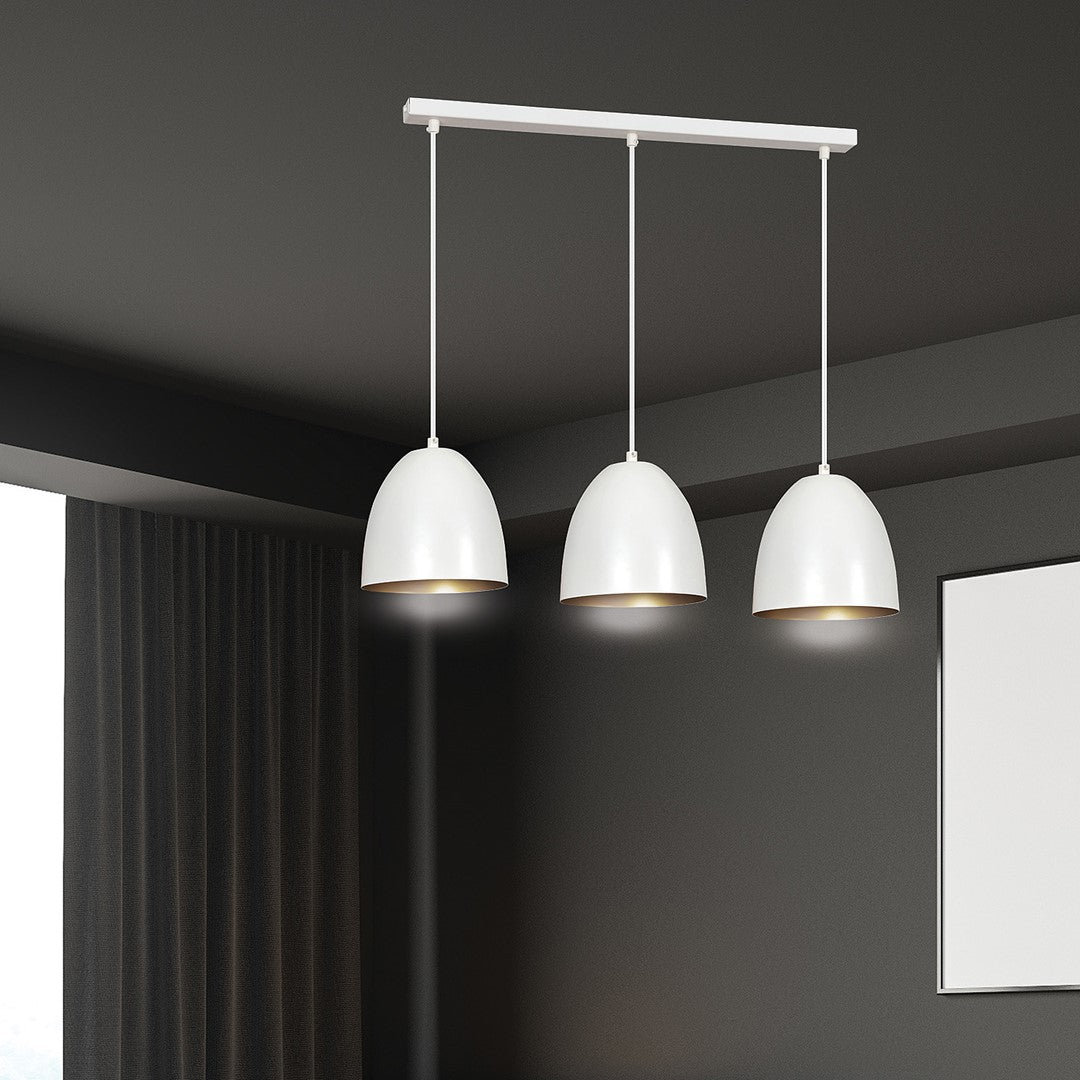 Loftlampe LENOX 3 - Hvid / Guld - Nordic Unique