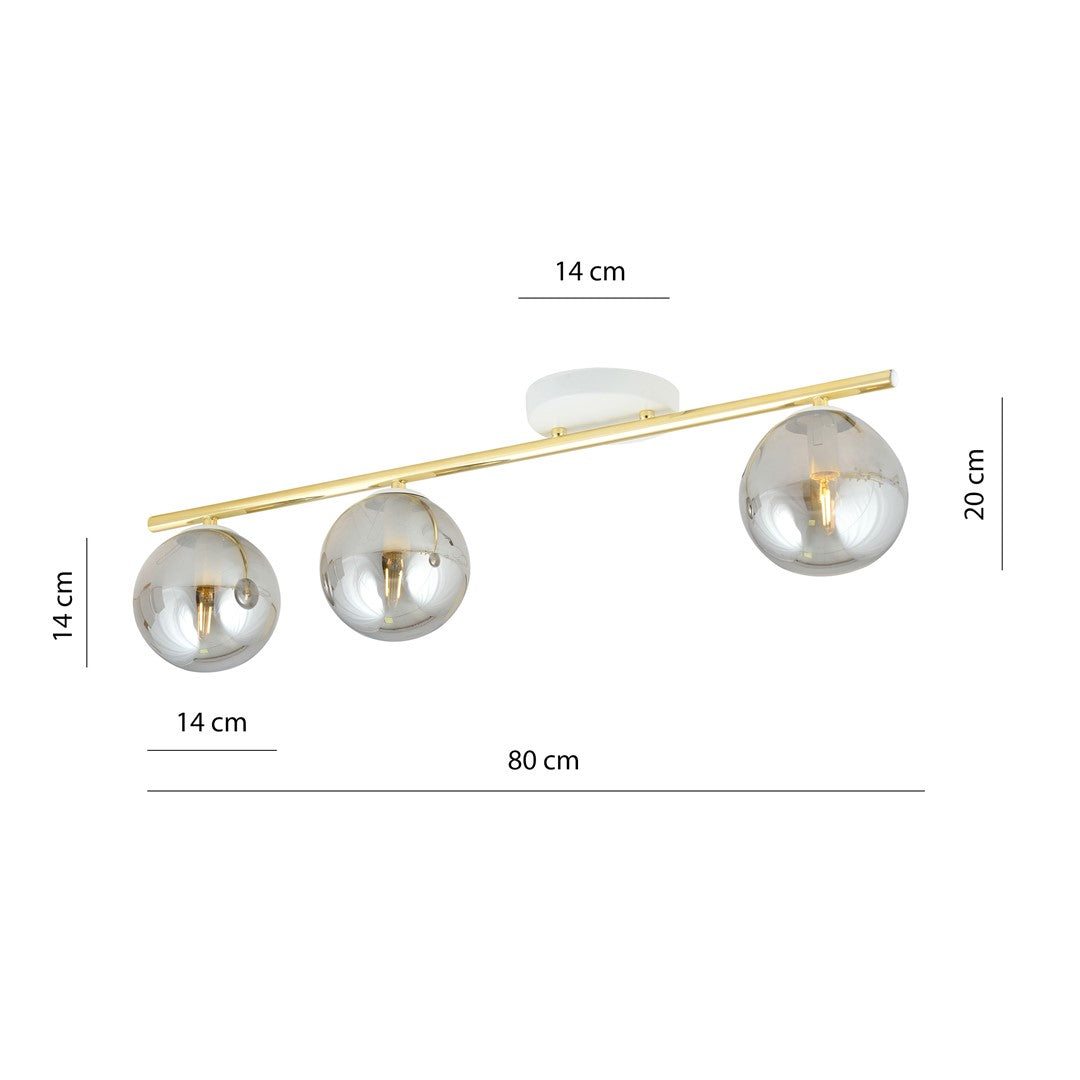 Loftlampe MONZA 3 - Grafit / Guld - Nordic Unique