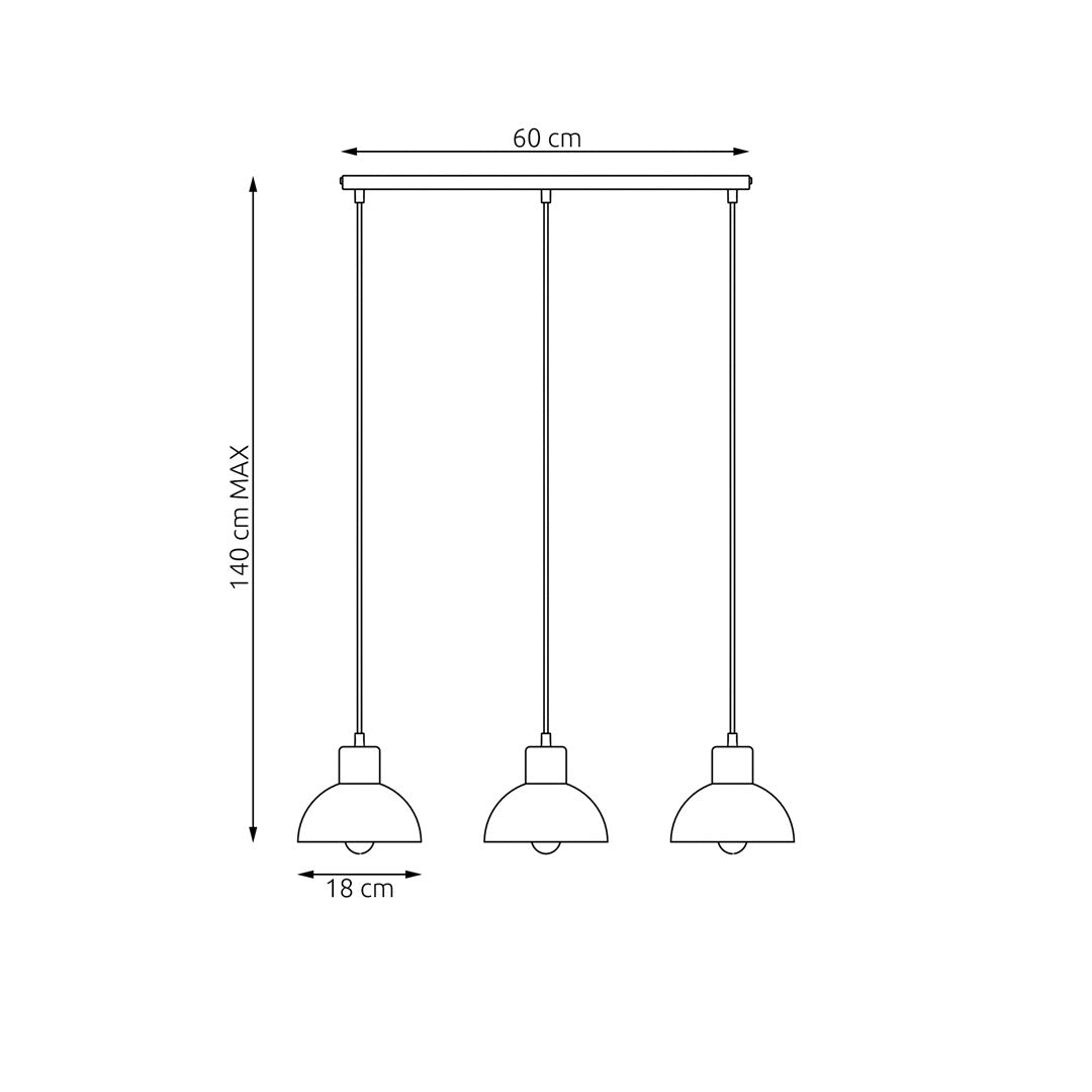 Loftlampe SECO 3 - Sort / Træ - Nordic Unique