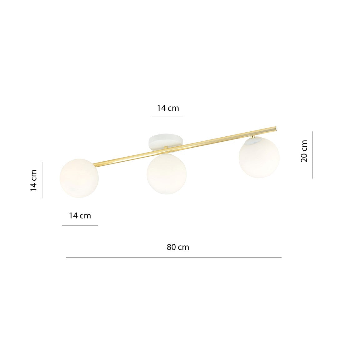 Loftlampe SPLENDI 3 - Hvid / Guld - Nordic Unique