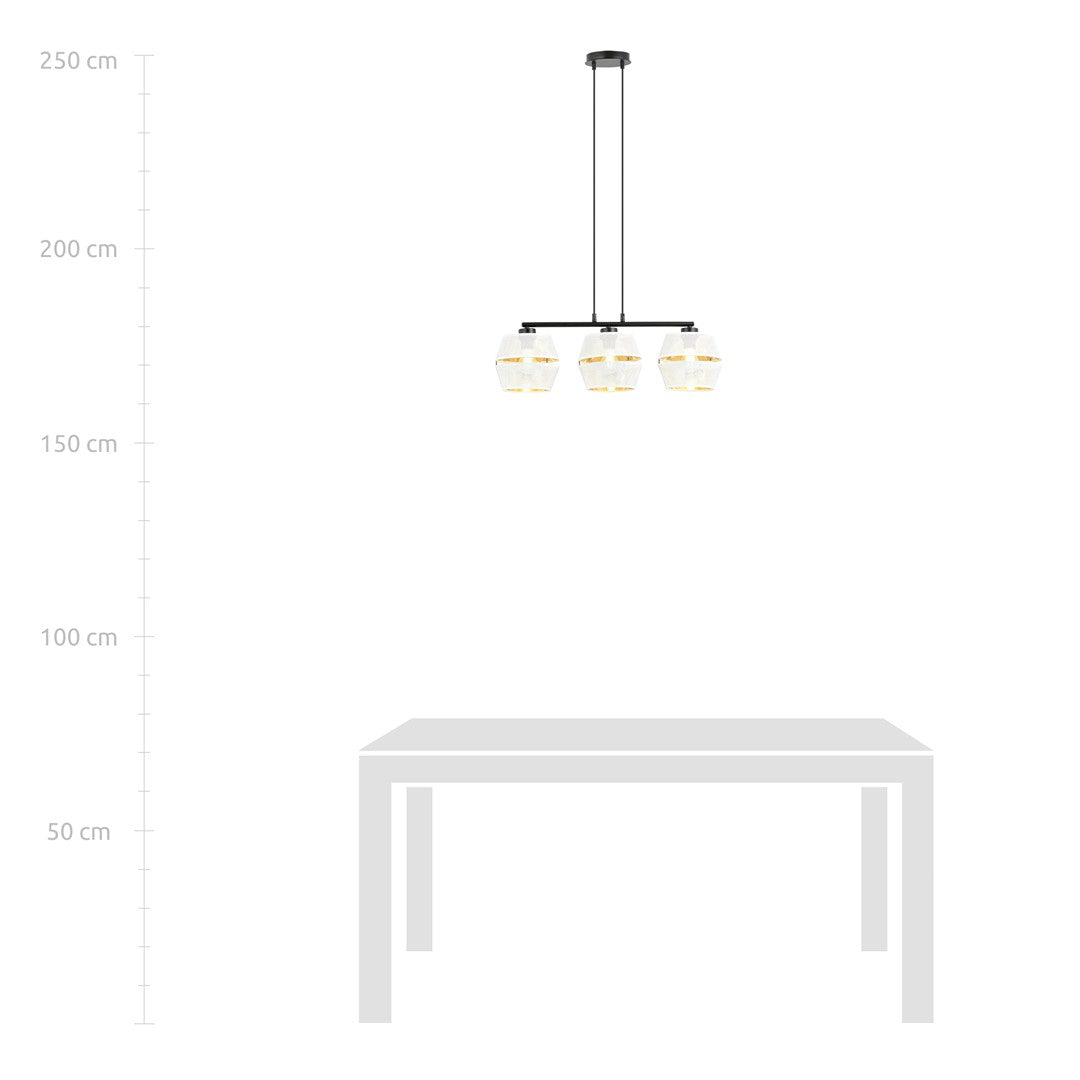 Loftlampe MALIA 3 - Sort / Hvid / Guld - Nordic Unique