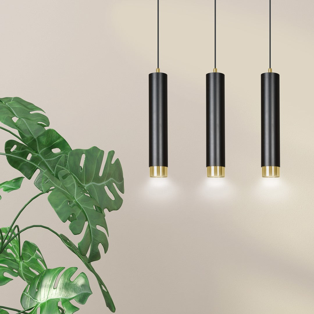 Loftlampe KIBO 3 - Sort / Guld - Nordic Unique