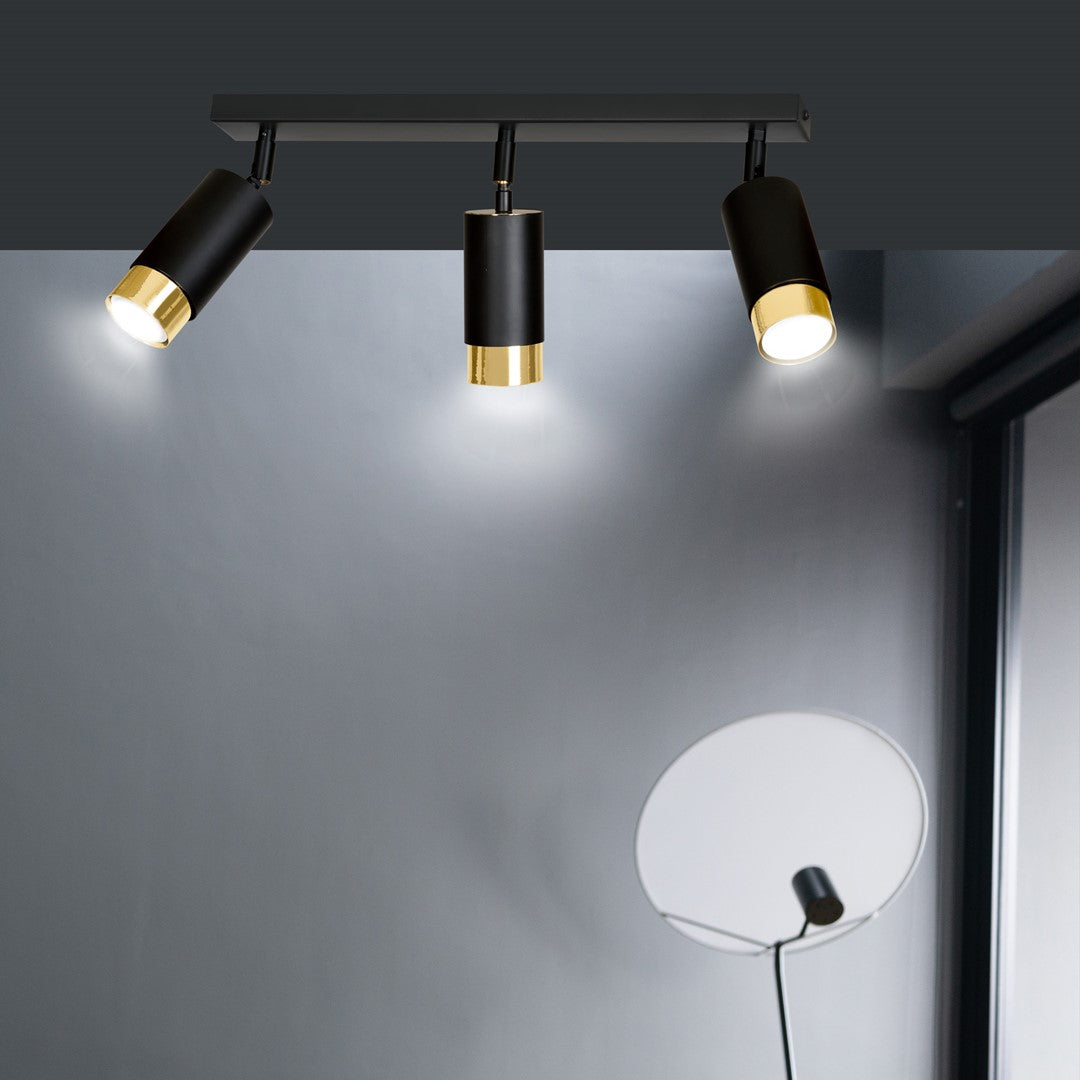 Loftlampe HIRO 3 - Sort / Guld - Nordic Unique