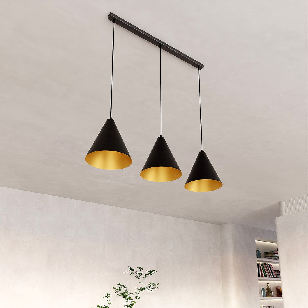 Loftlampe REBEL 3 - Sort / Guld - Nordic Unique