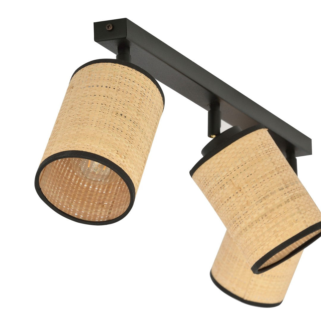 Loftlampe YOGA 3 - Sort / Rattan - Nordic Unique