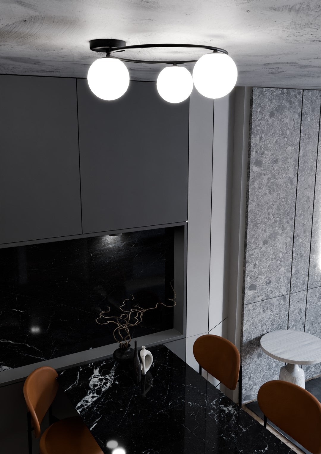 Loftlampe SOPRA 3 - Sort / Hvid - Nordic Unique