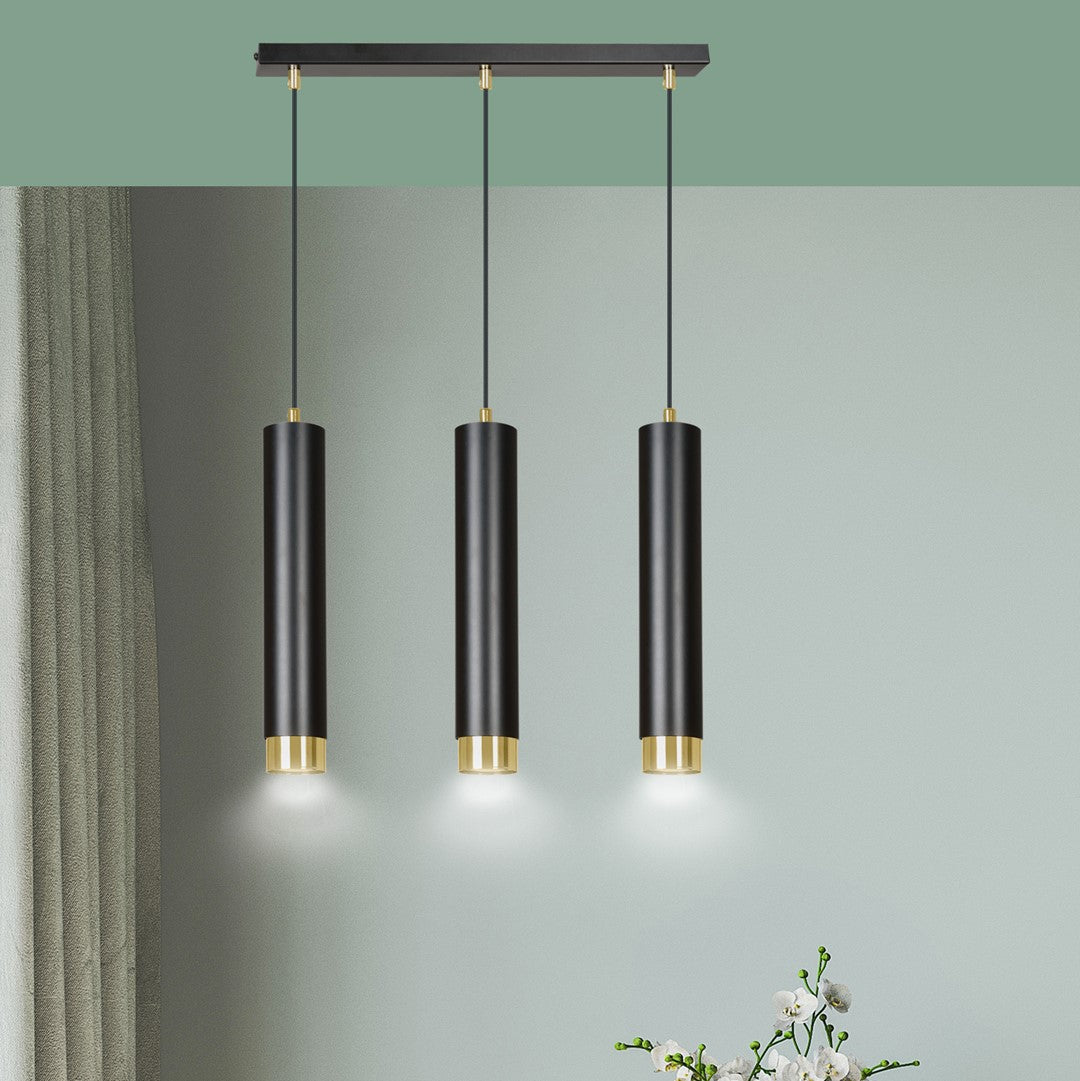 Loftlampe KIBO 3 - Sort / Guld - Nordic Unique