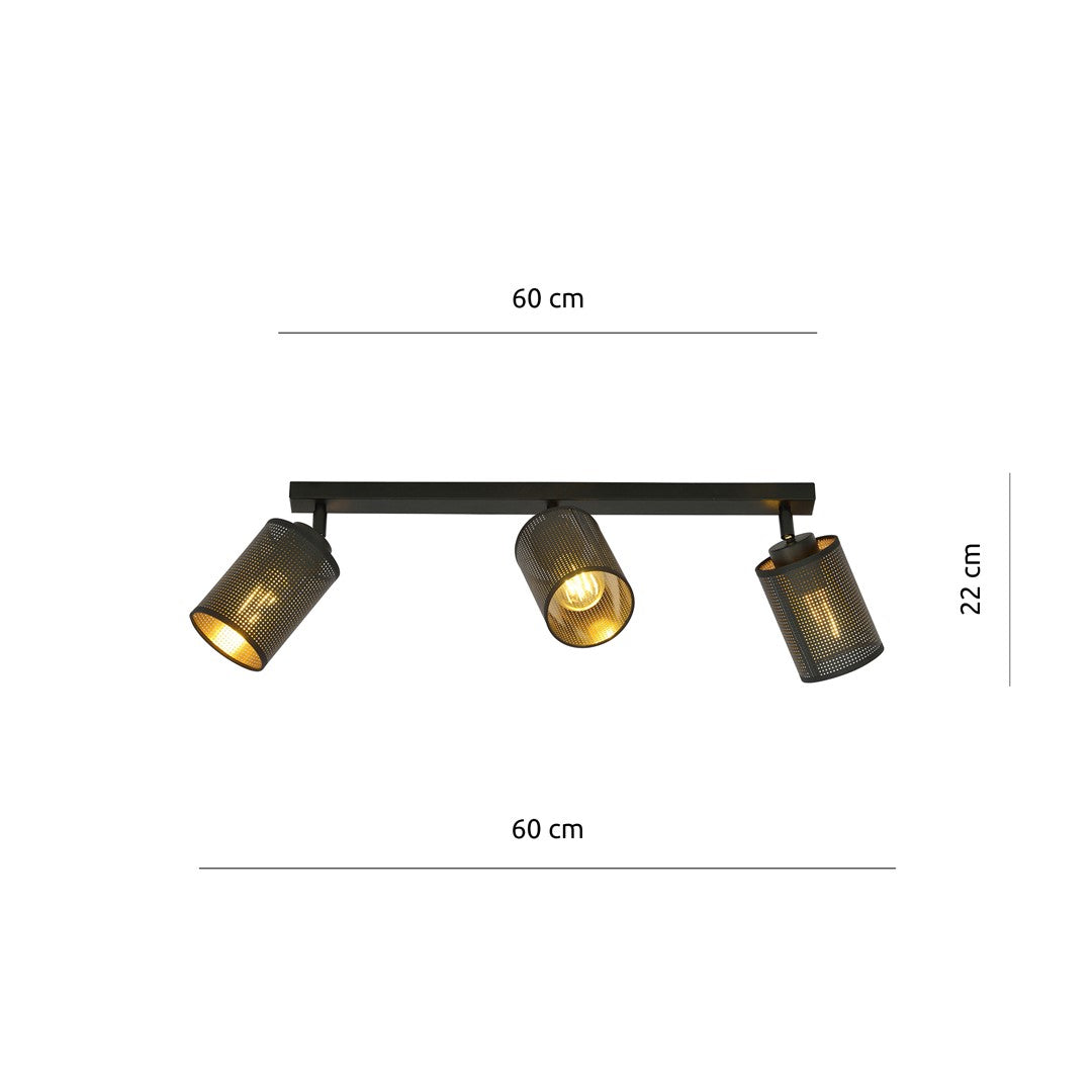 Loftlampe BRONX 3 - Sort - Nordic Unique