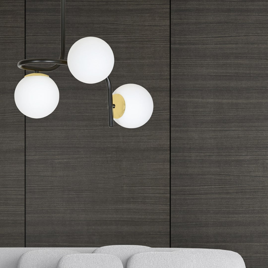 Loftlampe RAGNAR 3 - Sort / Hvid / Guld - Nordic Unique