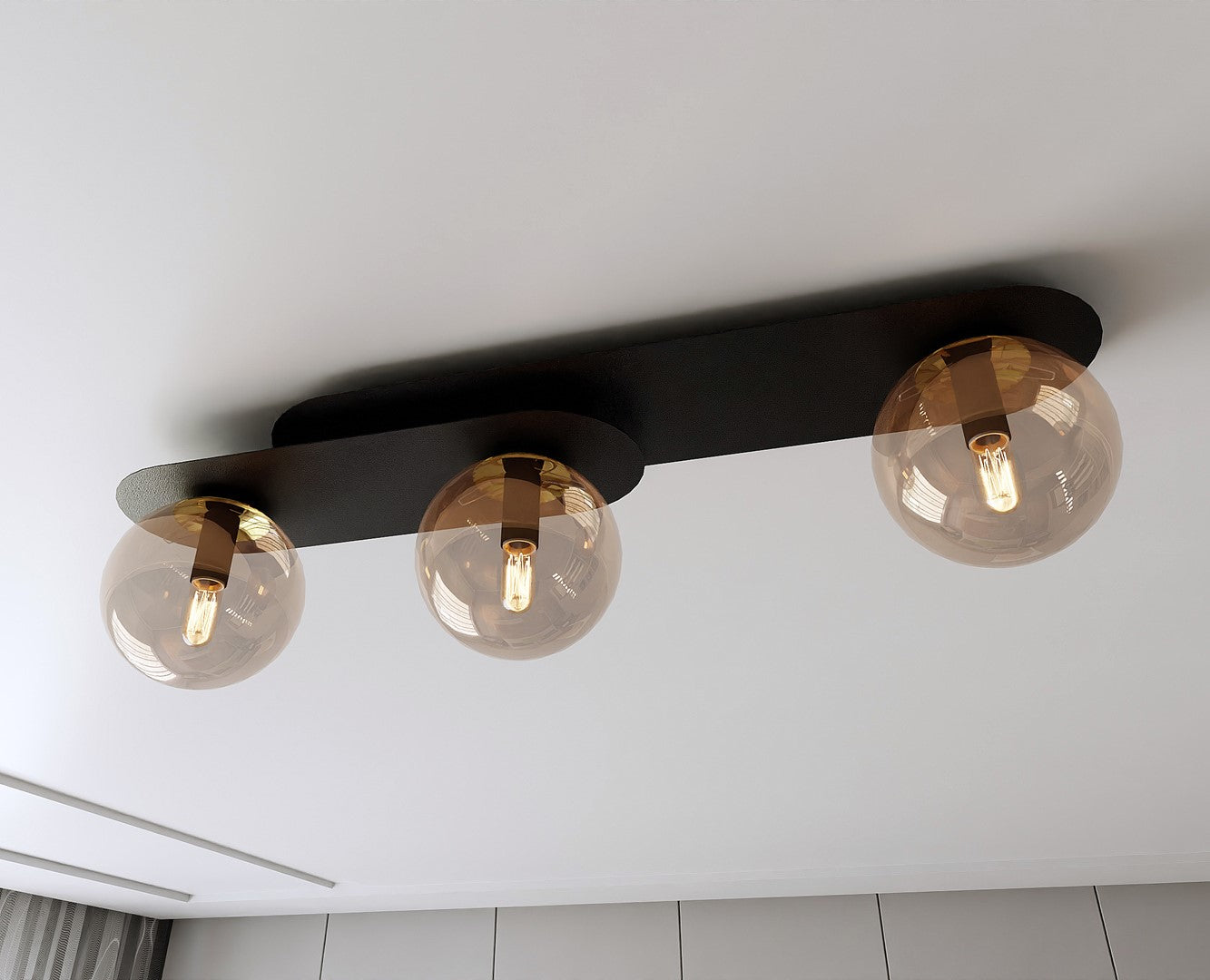 Loftlampe PLAZA 3 - Sort / Rav - Nordic Unique