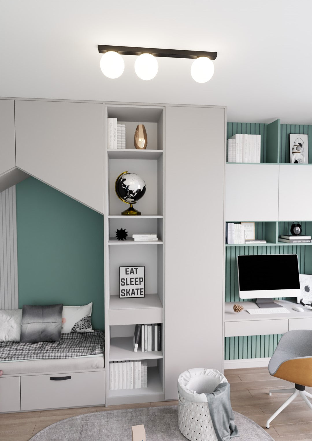 Loftlampe FIT 3 - Sort / Hvid - Nordic Unique