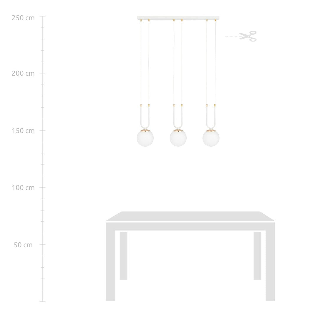 Loftlampe GLAM 3 - Hvid / Guld - Nordic Unique