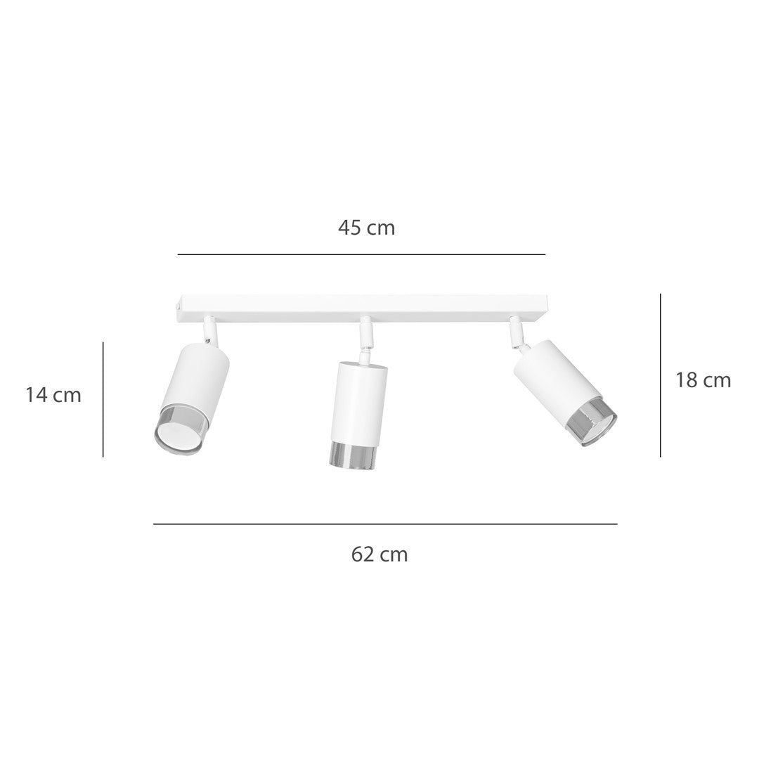 Loftlampe HIRO 3 - Hvid / Krom - Nordic Unique