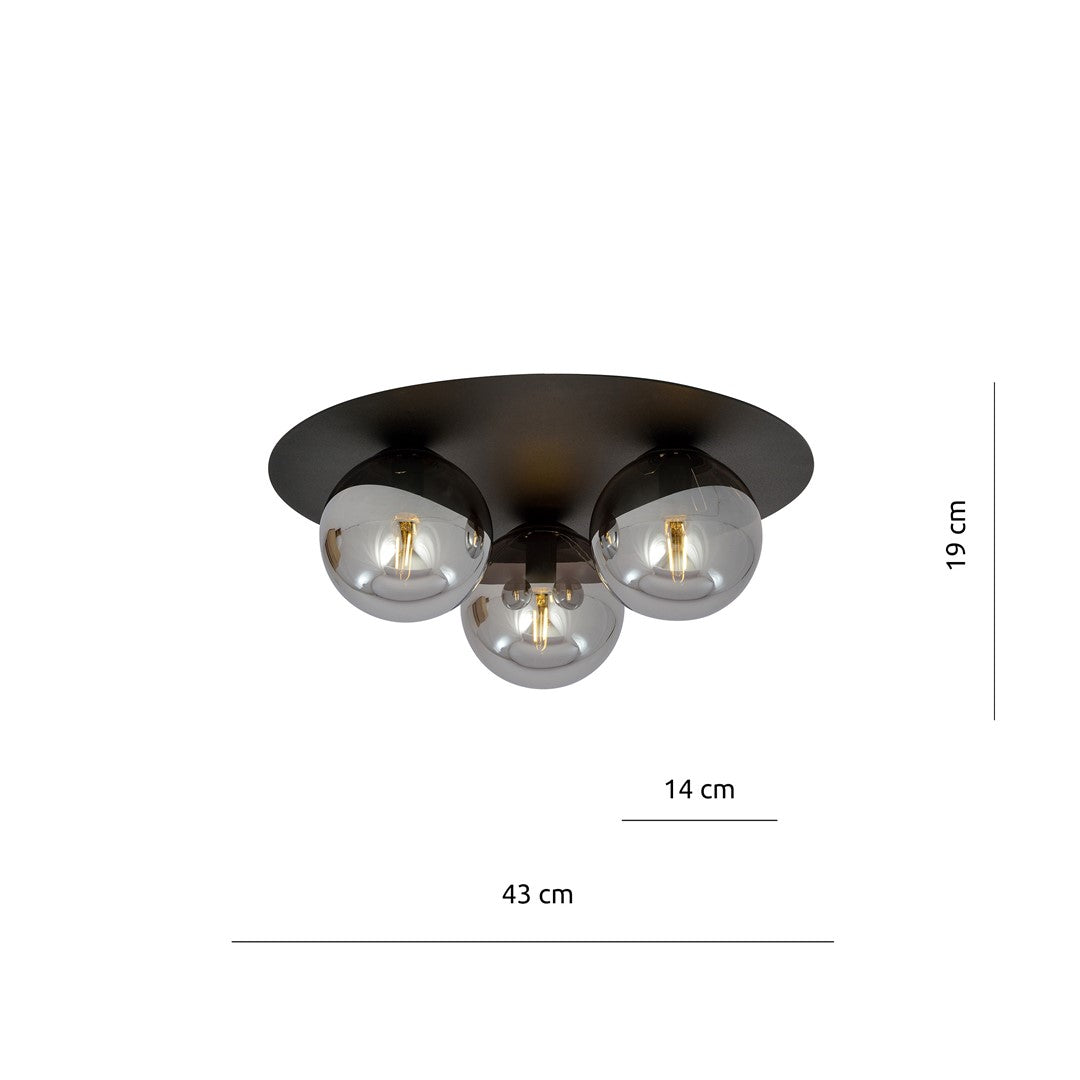 Loftlampe SOLAR 3 - Sort / Grafit - Nordic Unique