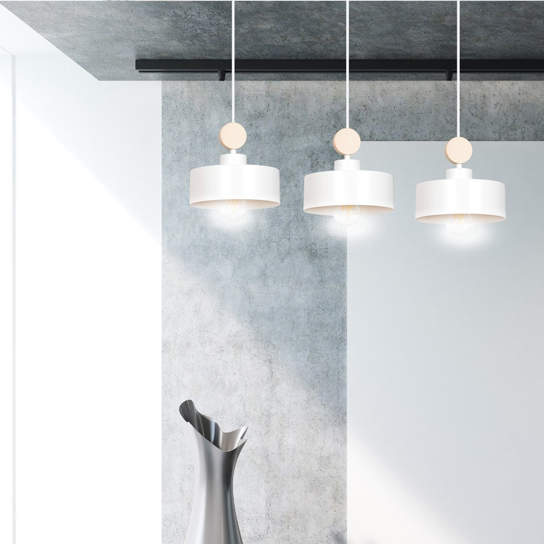Loftlampe TUNISO 3 - Hvid / Træ - Nordic Unique