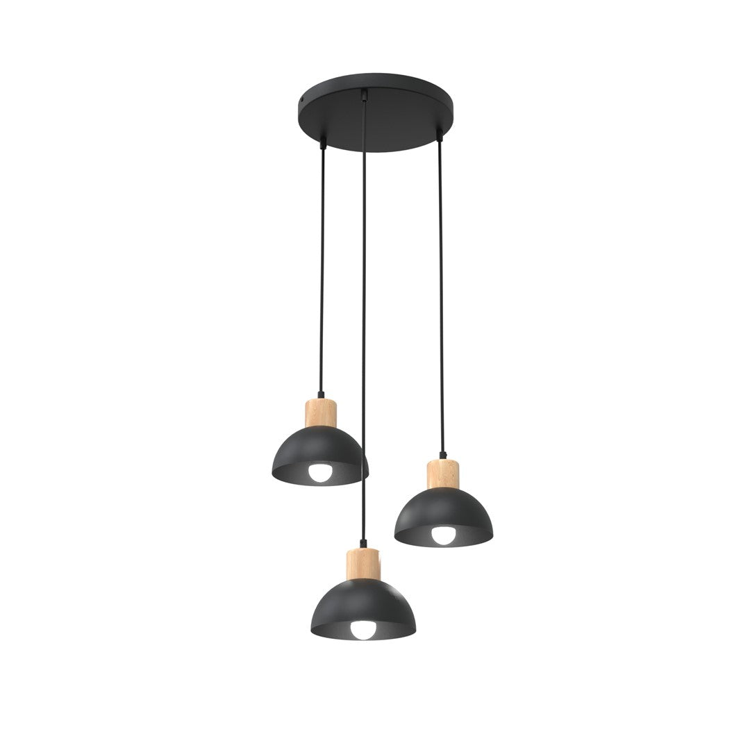 Loftlampe SECO 3 Premium - Sort / Træ - Nordic Unique