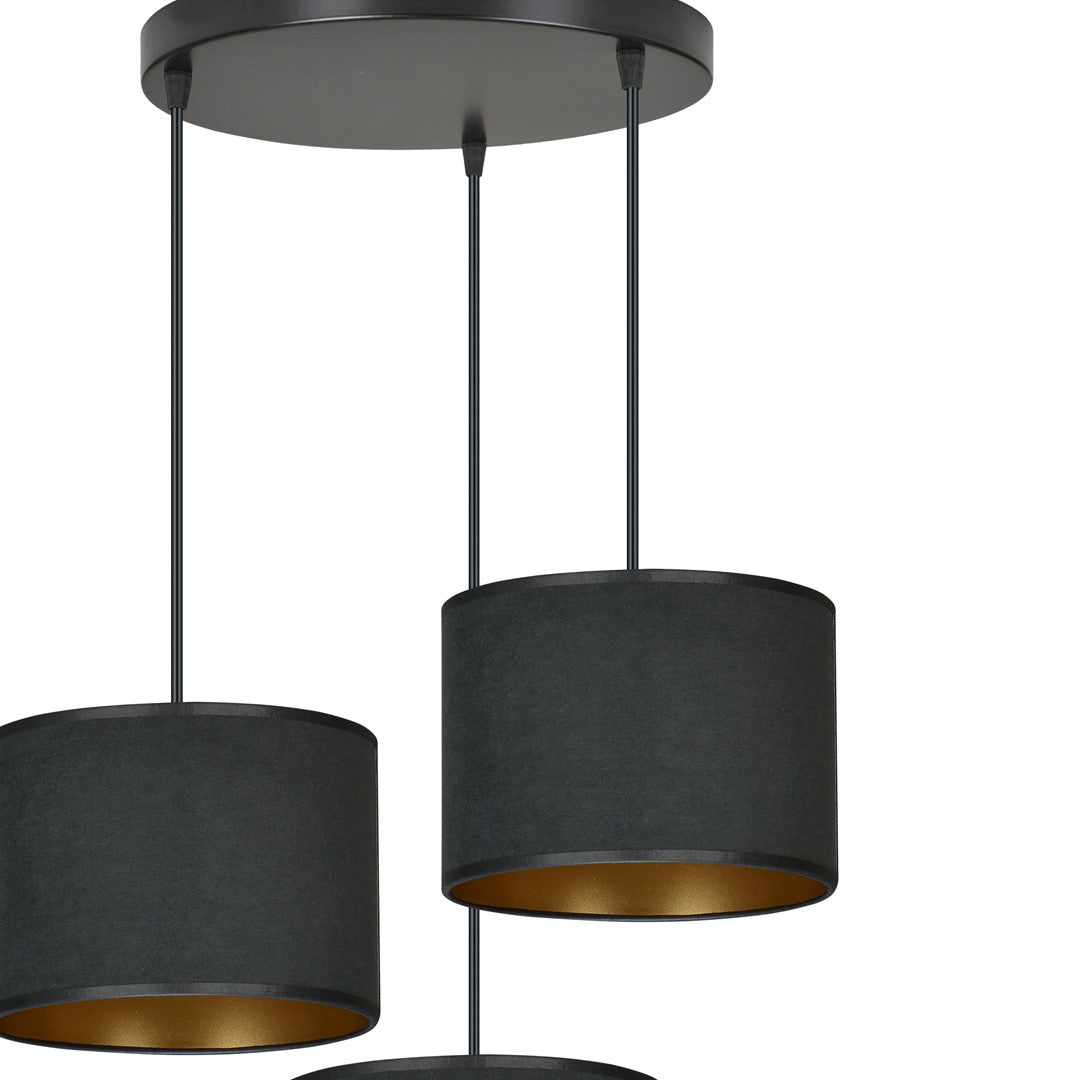 Loftlampe HILDE 3 BL Premium - Sort / Guld - Nordic Unique