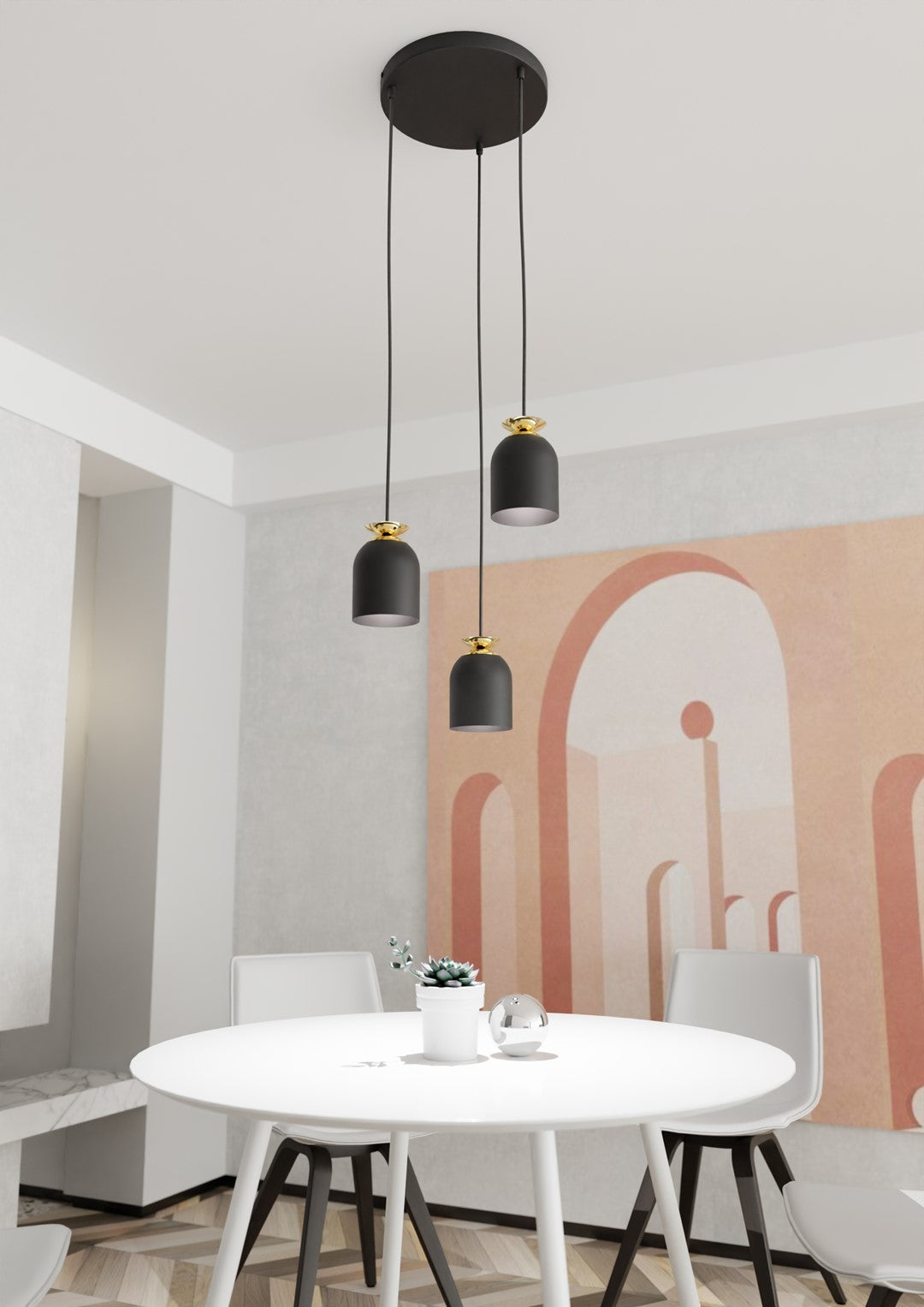 Loftlampe TARGET 3 Premium - Sort / Guld - Nordic Unique