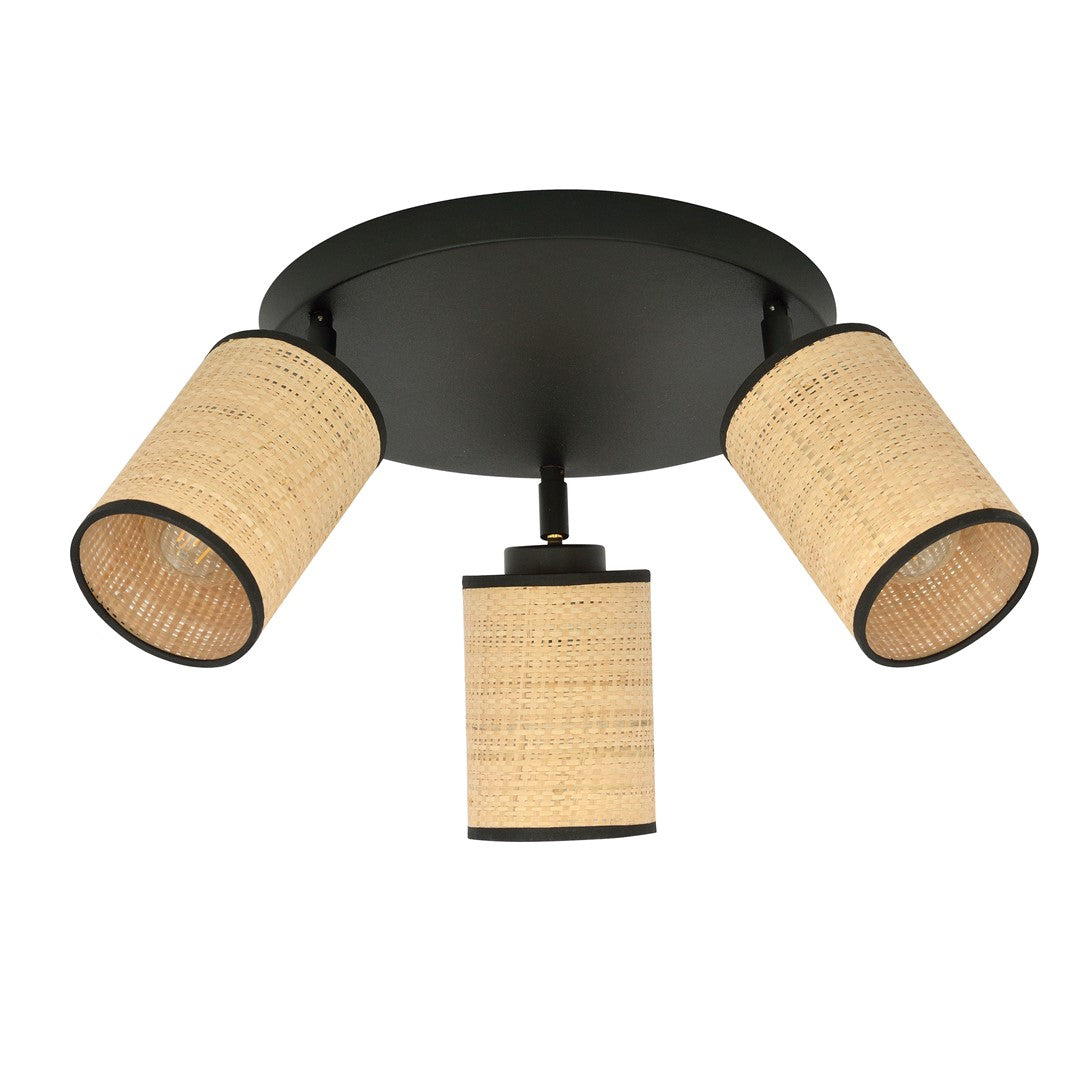 Loftlampe YOGA 3 Premium - Sort / Rattan - Nordic Unique