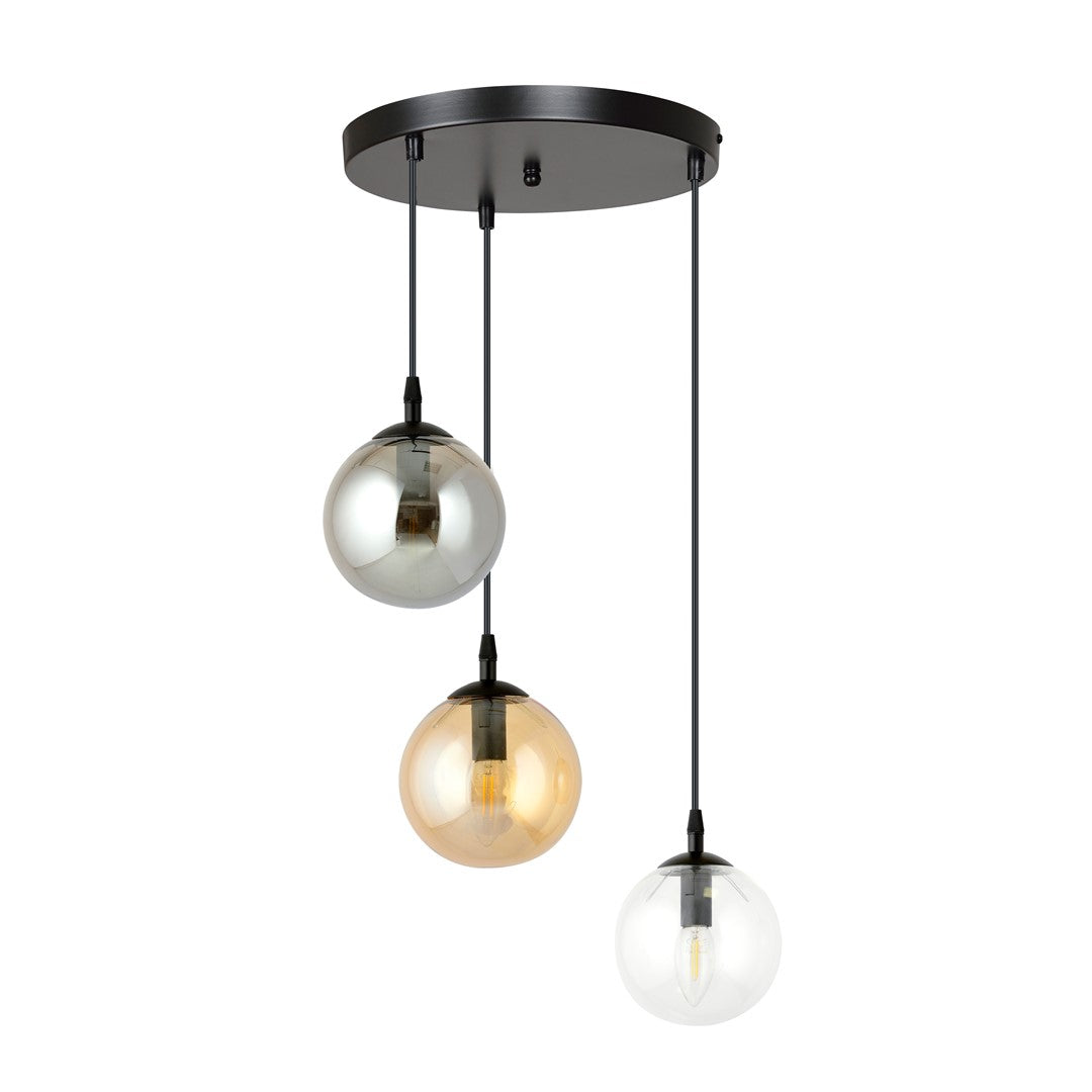 Loftlampe COSMO 3 - Sort / Rav / Grafit - Nordic Unique