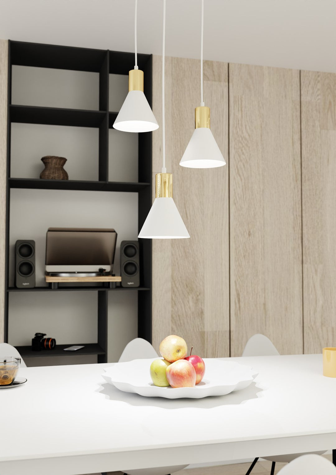 Loftlampe ROSA 3 Premium - Hvid / Guld - Nordic Unique