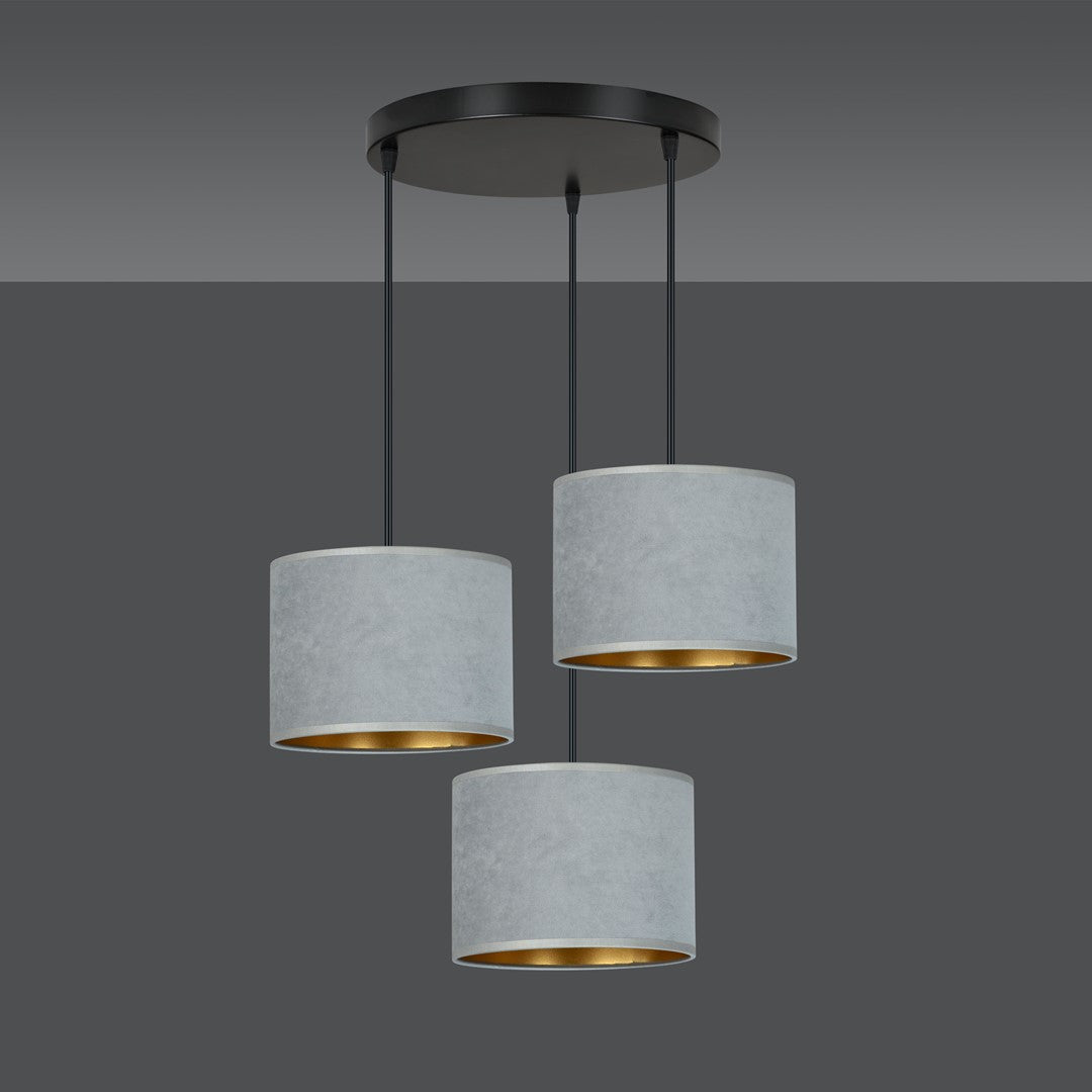 Loftlampe HILDE 3 BL Premium - Sort / Grå / Guld - Nordic Unique