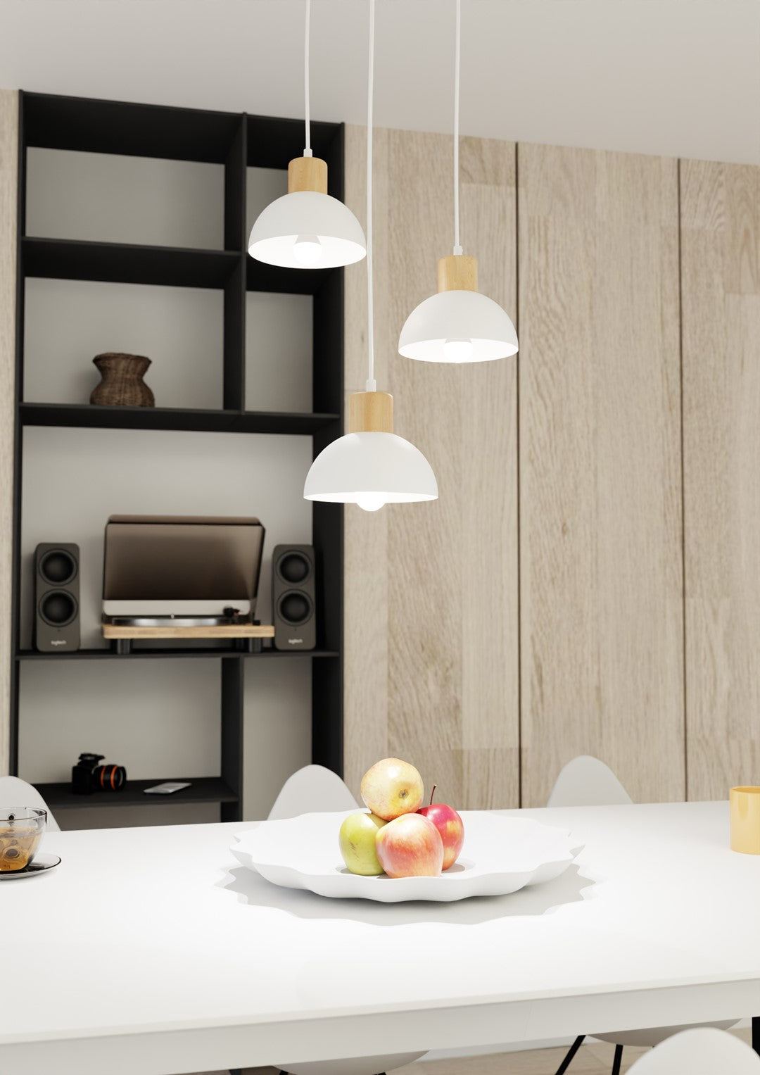 Loftlampe SECO 3 Premium - Hvid / Træ - Nordic Unique