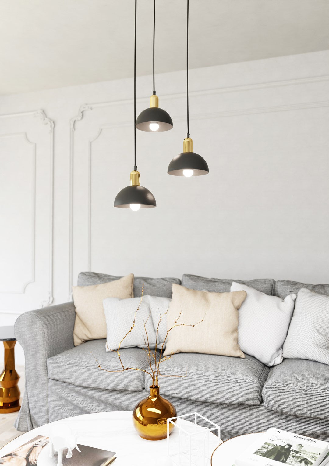 Loftlampe MOTO 3 Premium - Sort / Guld - Nordic Unique