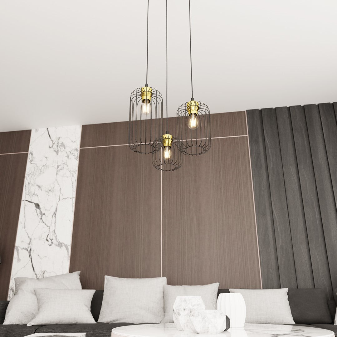 Loftlampe VANDER 3 Premium - Sort / Guld - Nordic Unique