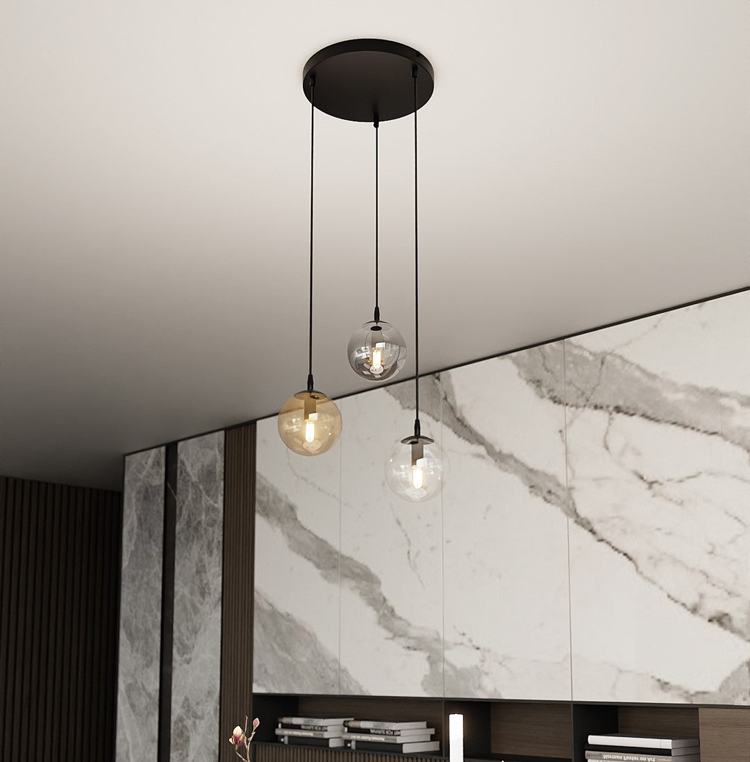 Loftlampe COSMO 3 - Sort / Rav / Grafit - Nordic Unique