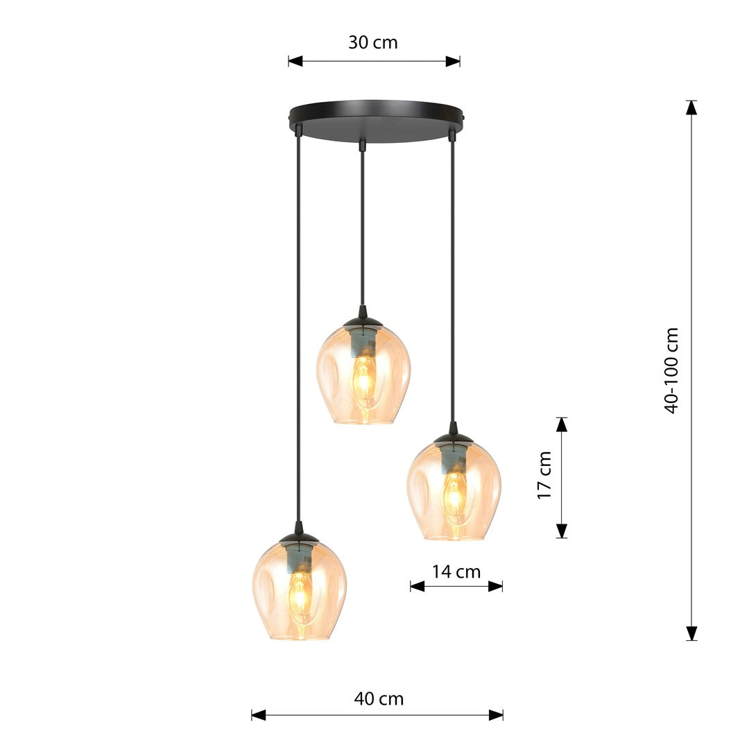 Loftlampe ISTAR 3 BL Premium - Sort / Rav - Nordic Unique