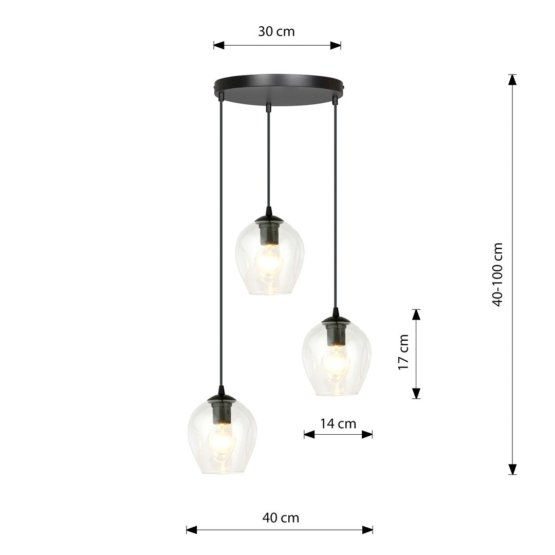 Loftlampe ISTAR 3 Premium Gennemsigtig - Sort - Nordic Unique
