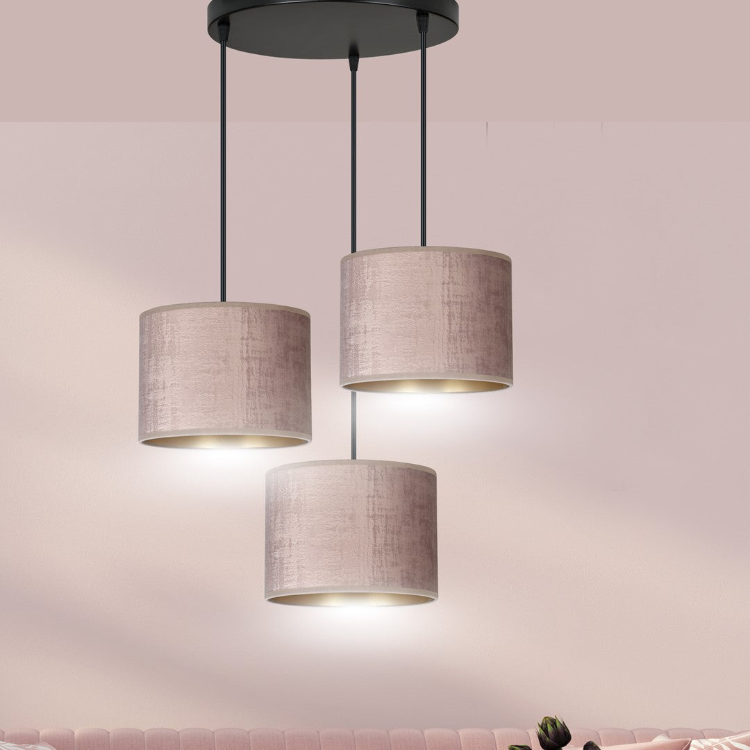 Loftlampe HILDE 3 Premium - Rosa / Guld / Sort - Nordic Unique