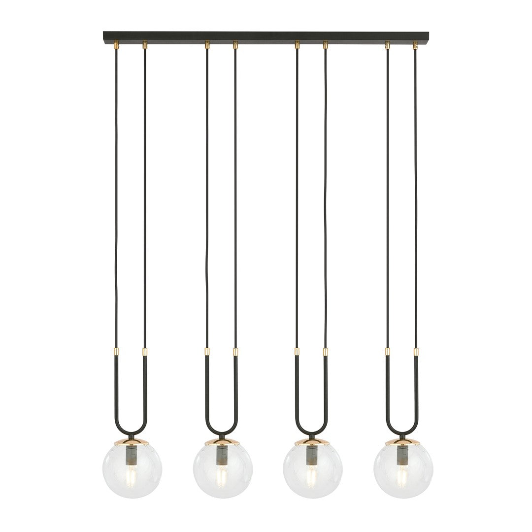 Loftlampe GLAM 4 Gennemsigtig - Sort / Guld - Nordic Unique