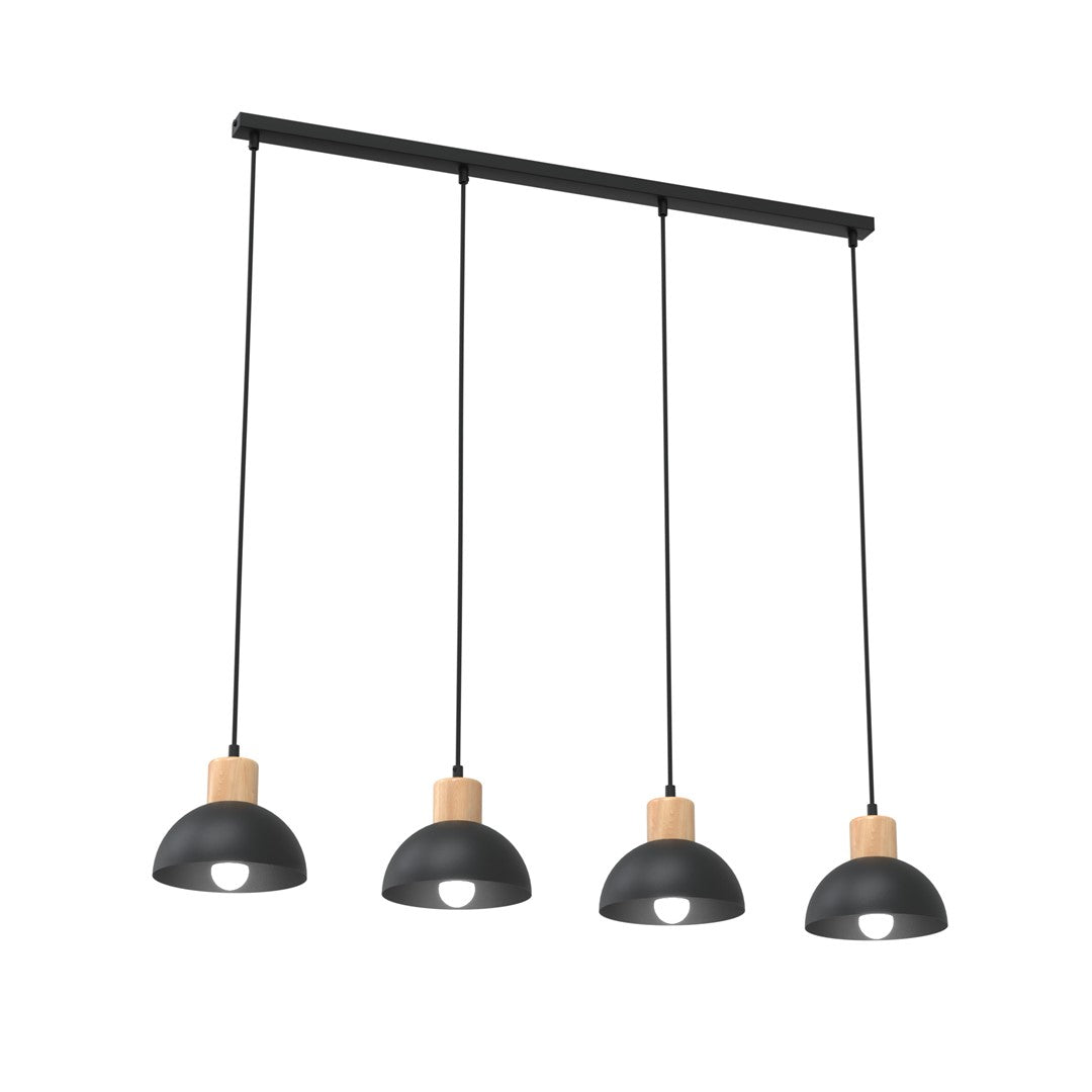 Loftlampe SECO 4 - Sort / Træ - Nordic Unique