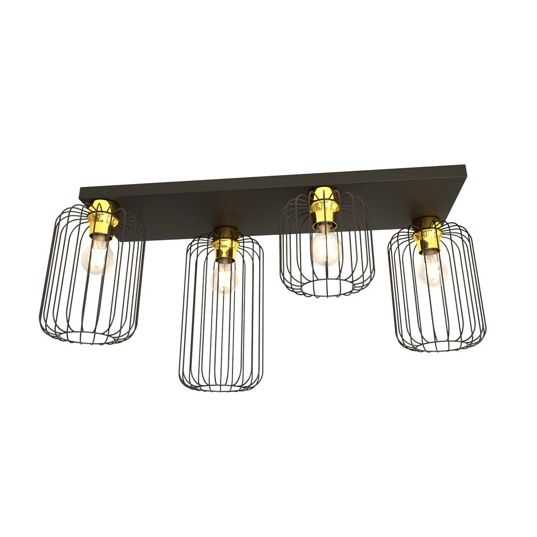 Loftlampe BARN 4 - Sort / Guld - Nordic Unique