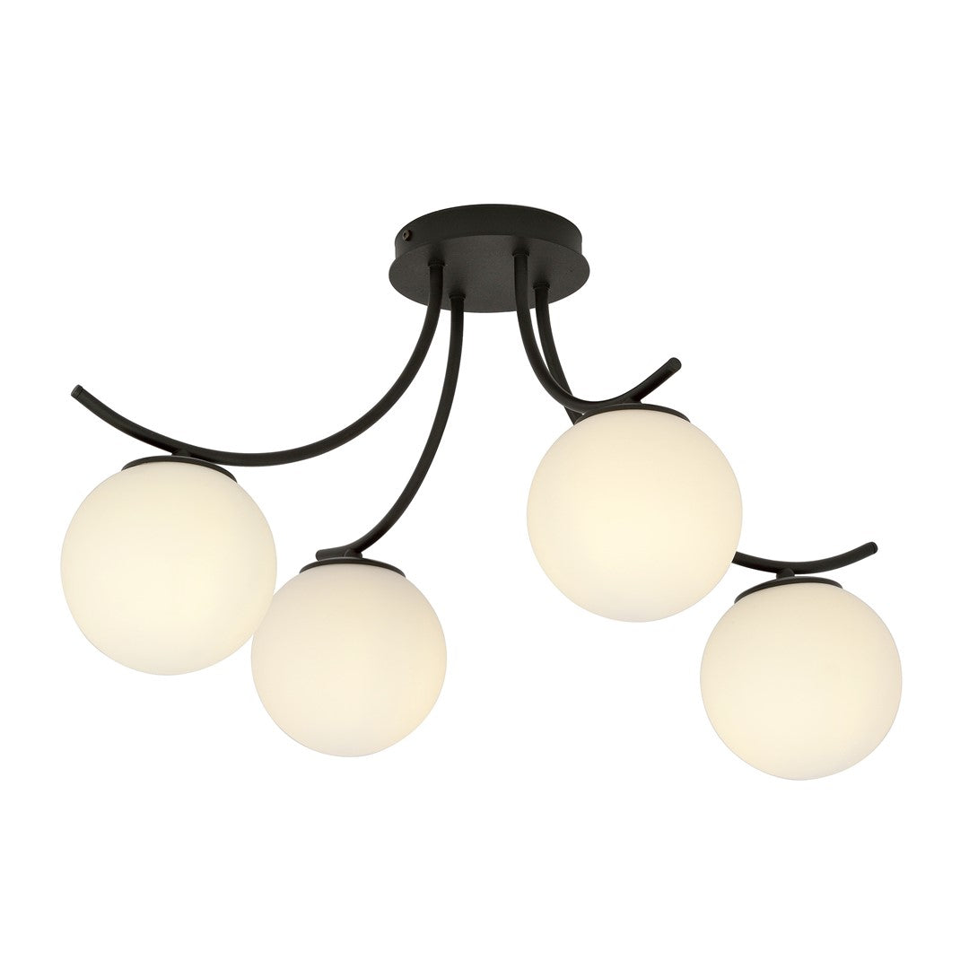 Loftlampe BOSTON 4 - Sort / Hvid - Nordic Unique