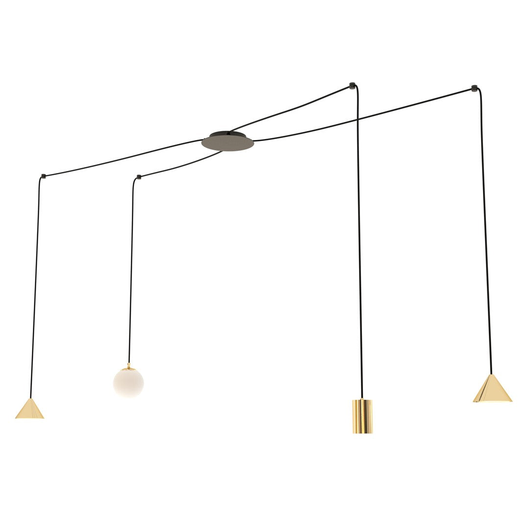 Loftlampe FUJI 4 - Guld / Sort - Nordic Unique