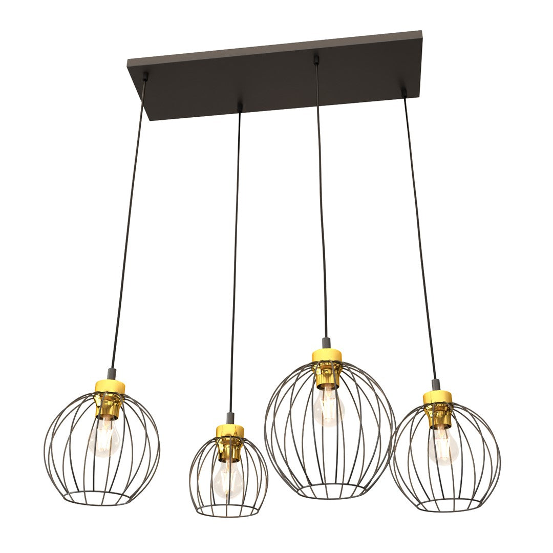 Loftlampe NANDO 4 - Sort / Guld - Nordic Unique